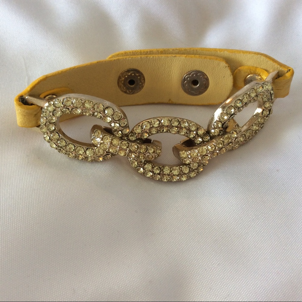 Yellow rhinestone bracelet